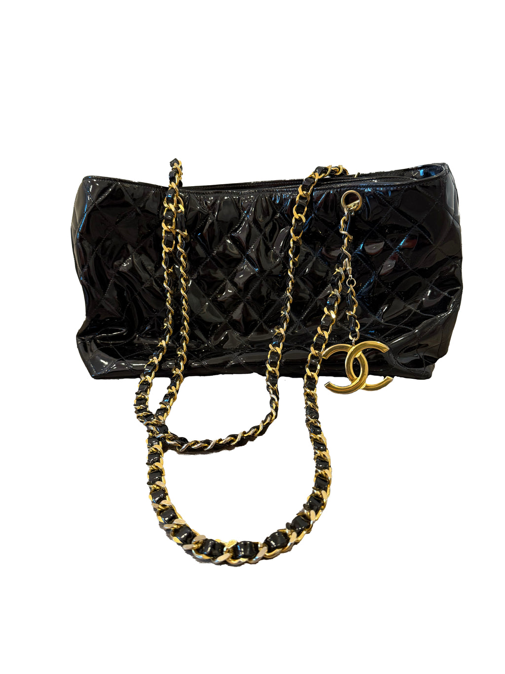CC Vintage Patent Quilted CC Tote